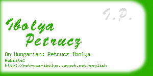 ibolya petrucz business card